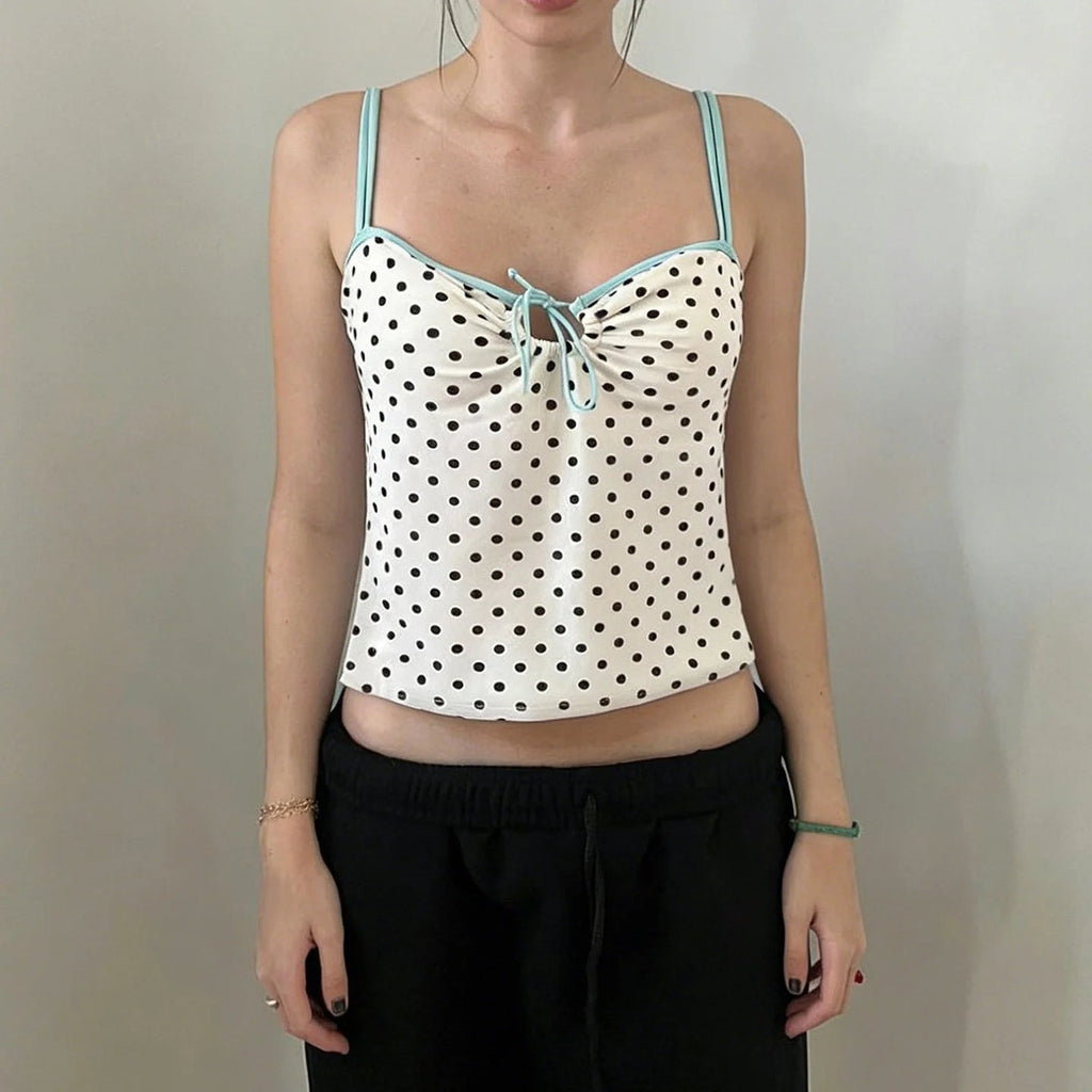 Polka Dot Lace-Up Camisole
