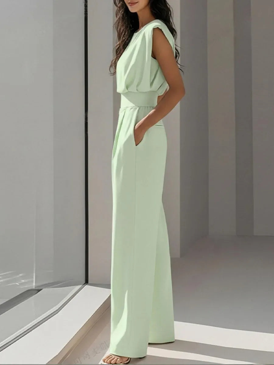 Sleeveless Waist Temperament Commuting Jumpsuits