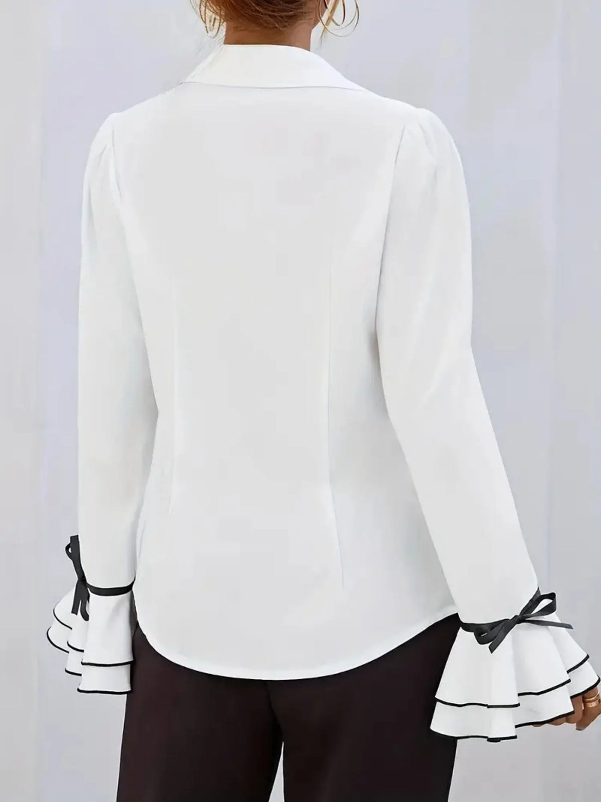 Ruffle Bell Sleeves Blouse&Shirts