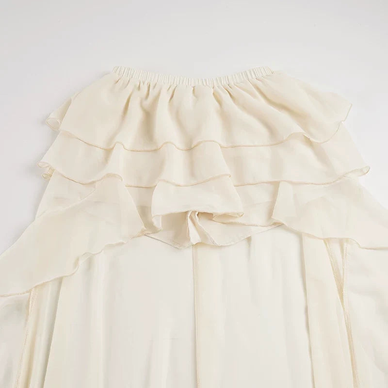 Jayce Tiered Ruffle Asymmetric Skirt