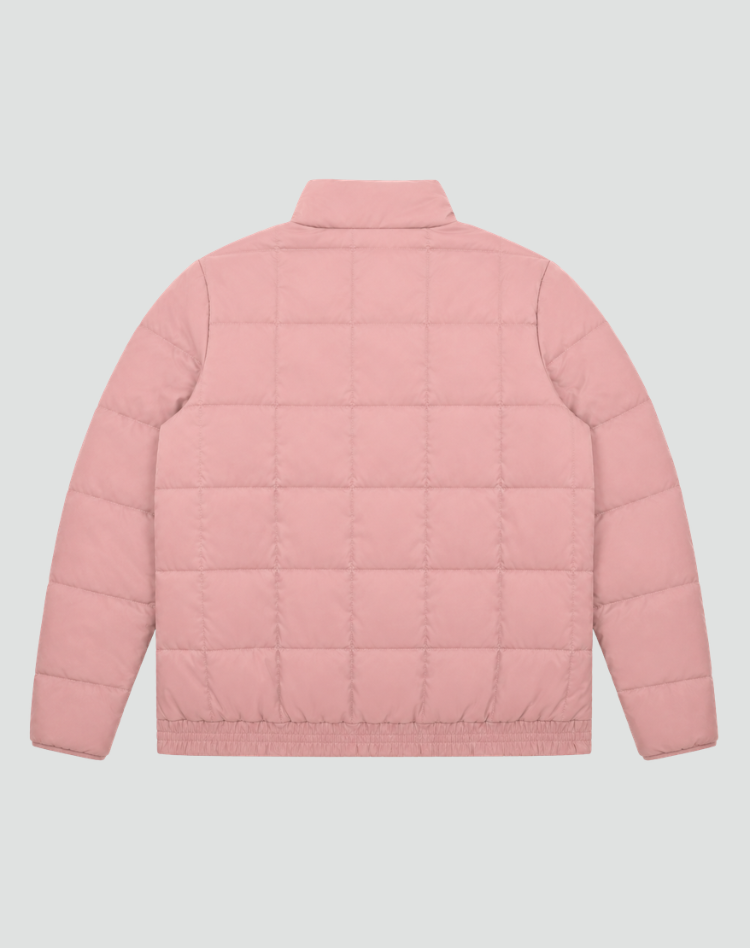 Quilted Bomber Jacket with Zip Closure and Slip Pockets