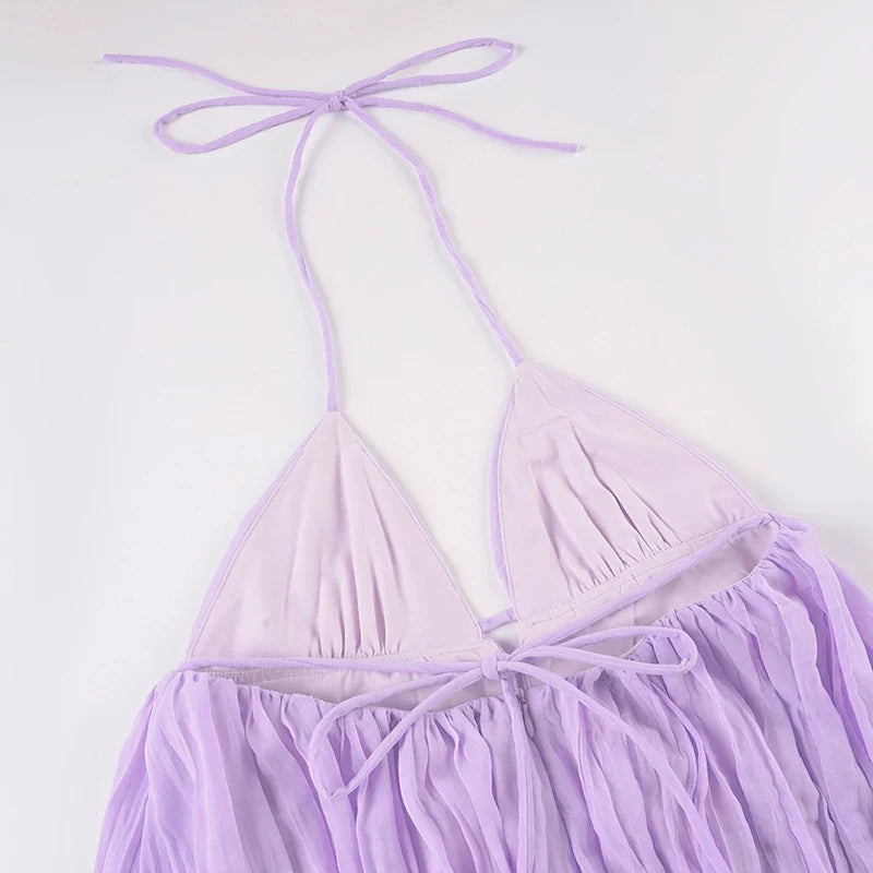 Jacklyn Backless Halter Mini Dress