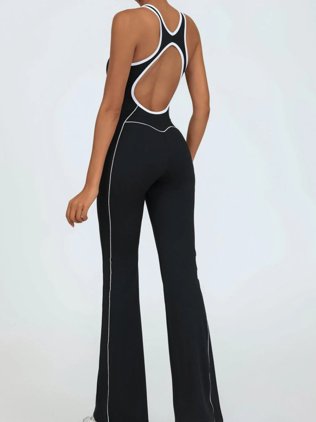 Color-blocked Backless Fitness Exercise Bodysuits