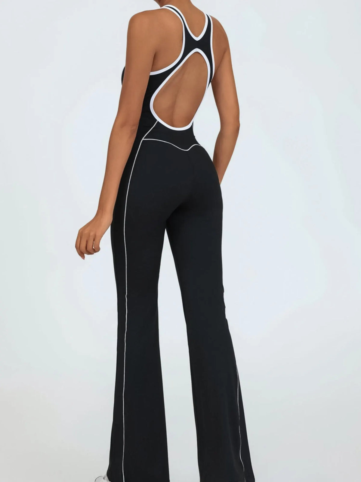 Color-blocked Backless Fitness Exercise Bodysuits