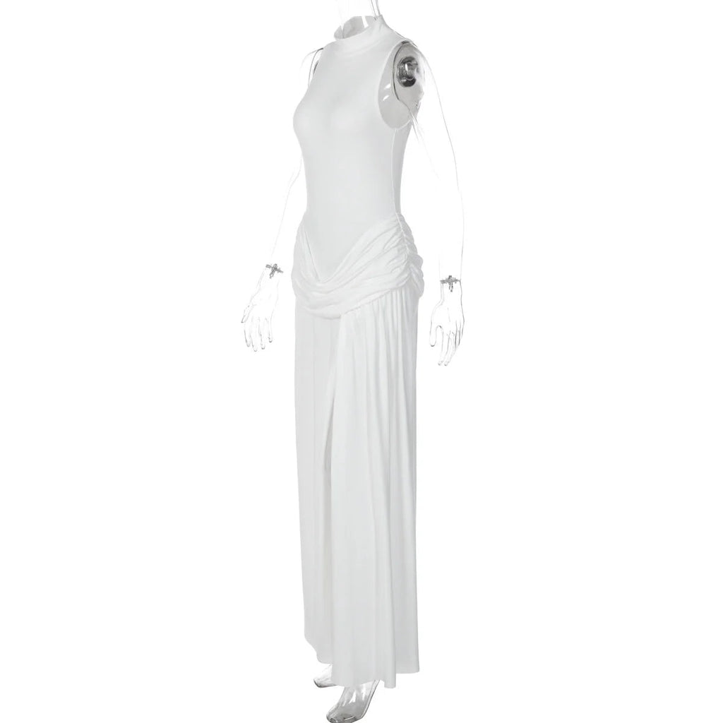 High Neck Slit Maxi Dress