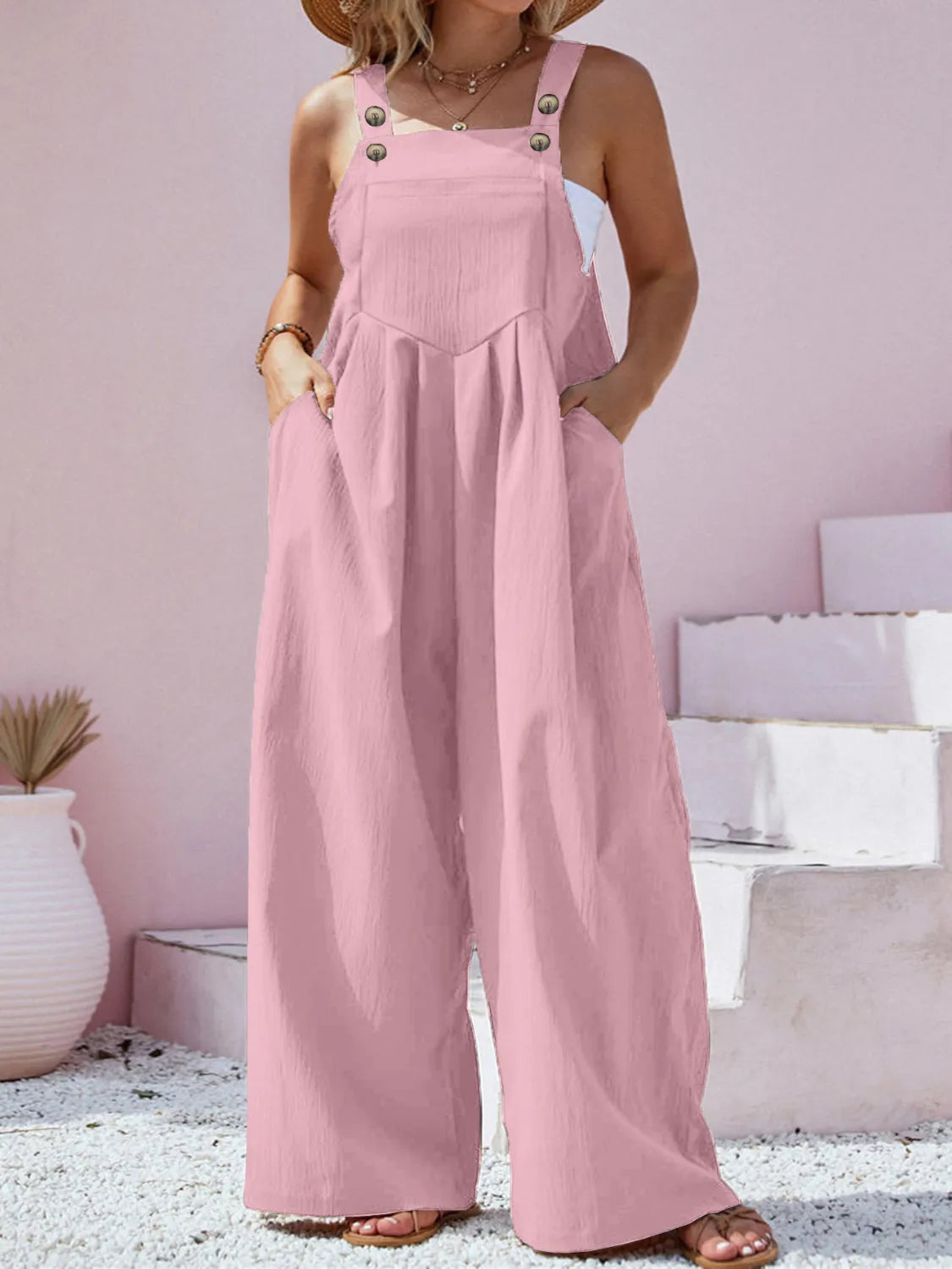 Overalls Boho Wide Leg Jumpsuit Flattering Vacation
