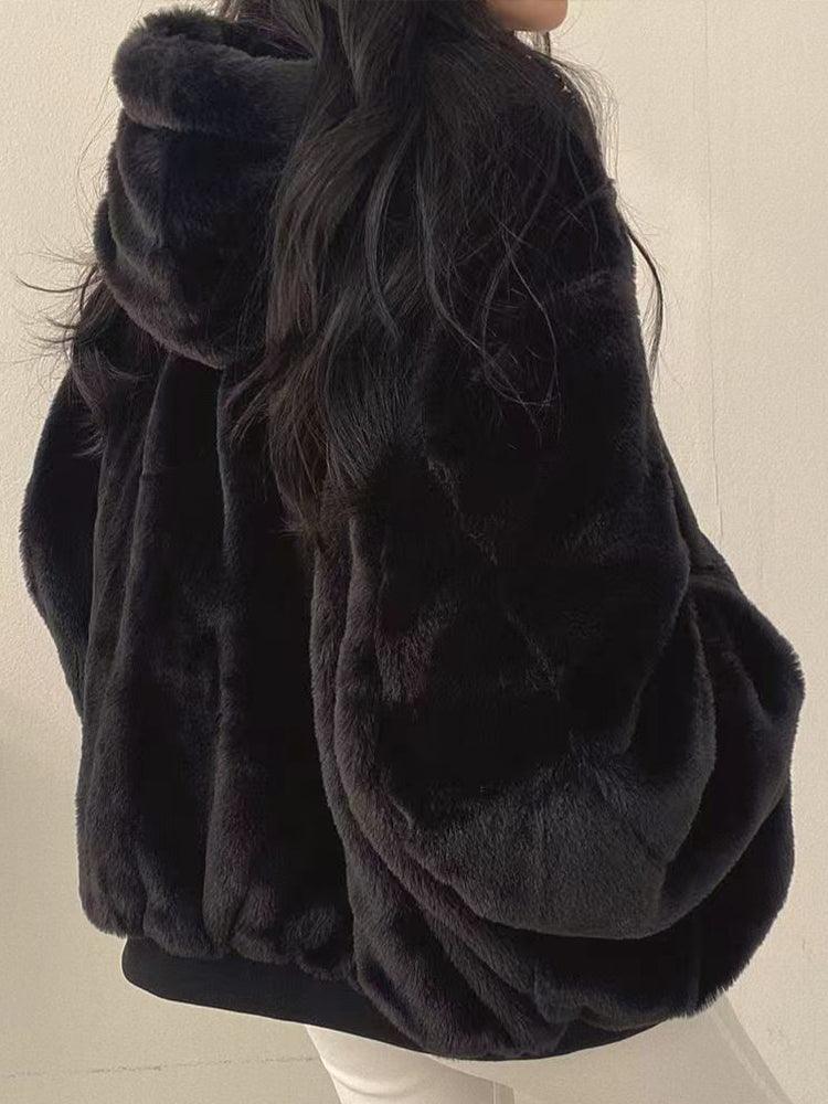 Oversized Women's Bomber Jacket with Fleece Lining