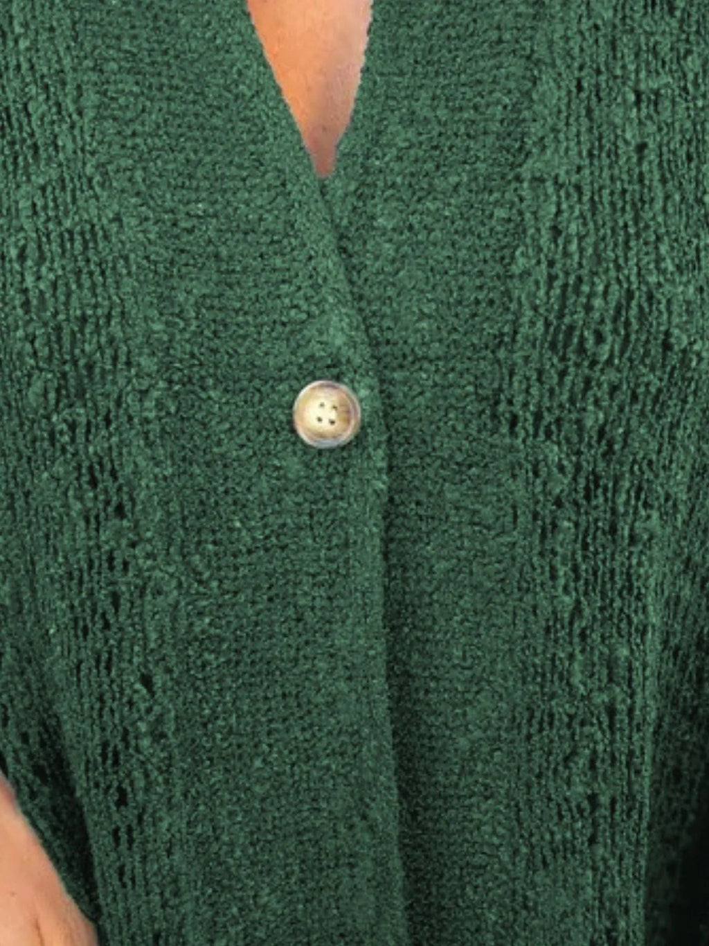Plus Size One Button Openwork Cardigan