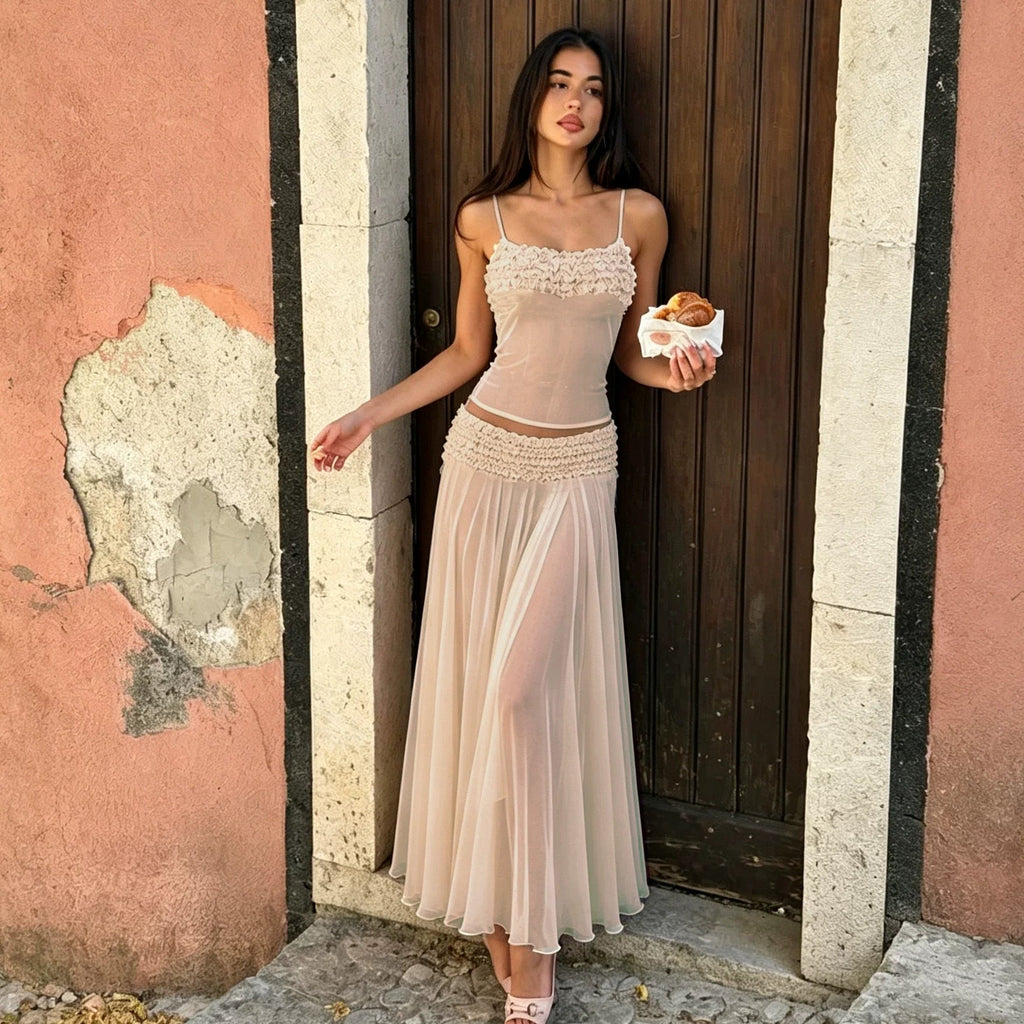 Ailin Ruffle Cami Maxi Skirt Set
