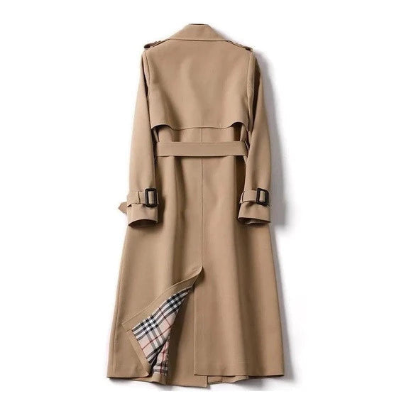 Women's Waterproof Long Trench Coat with Belt