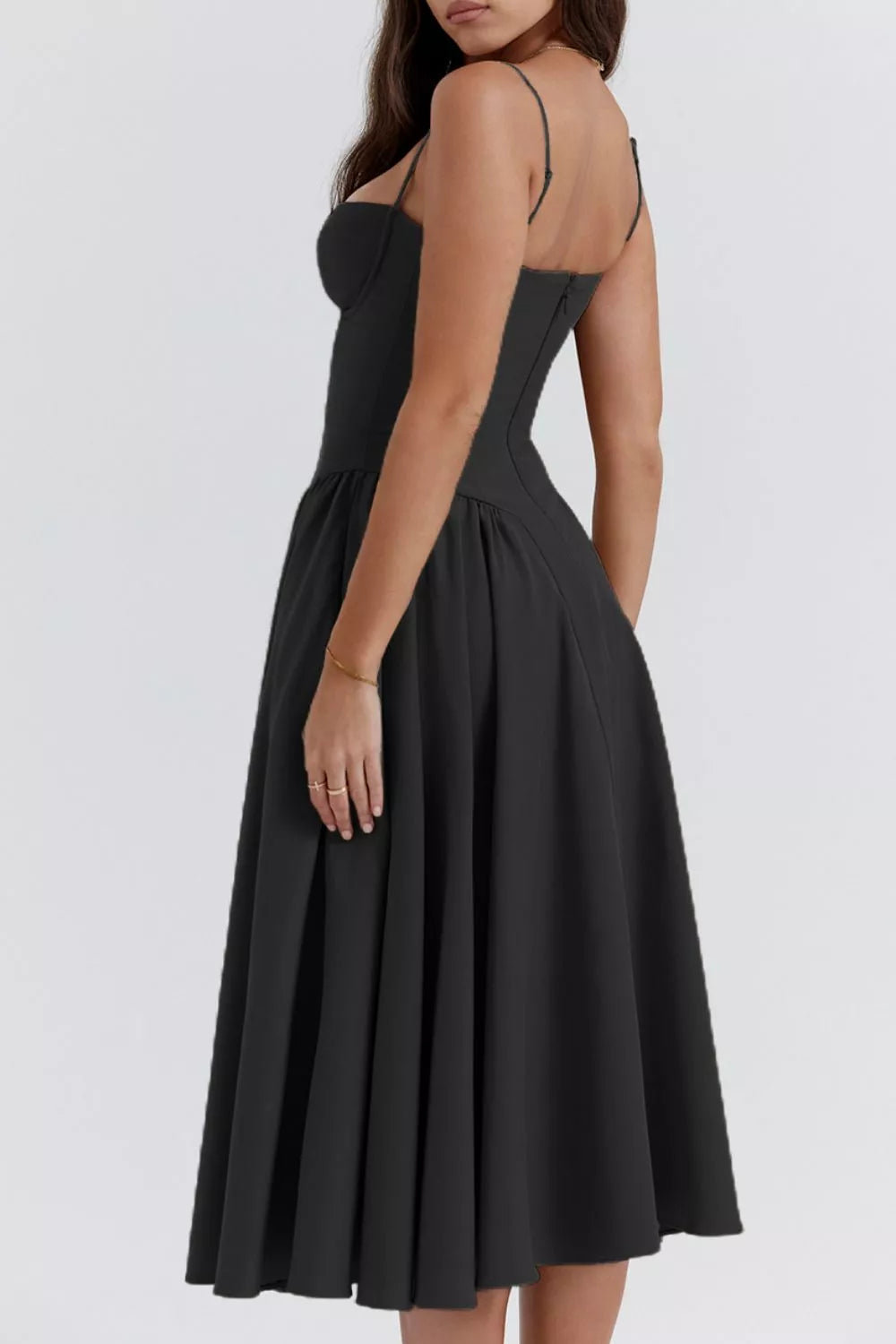 Midi Dress Ruched Sweetheart Neck Elegant Cocktail Party