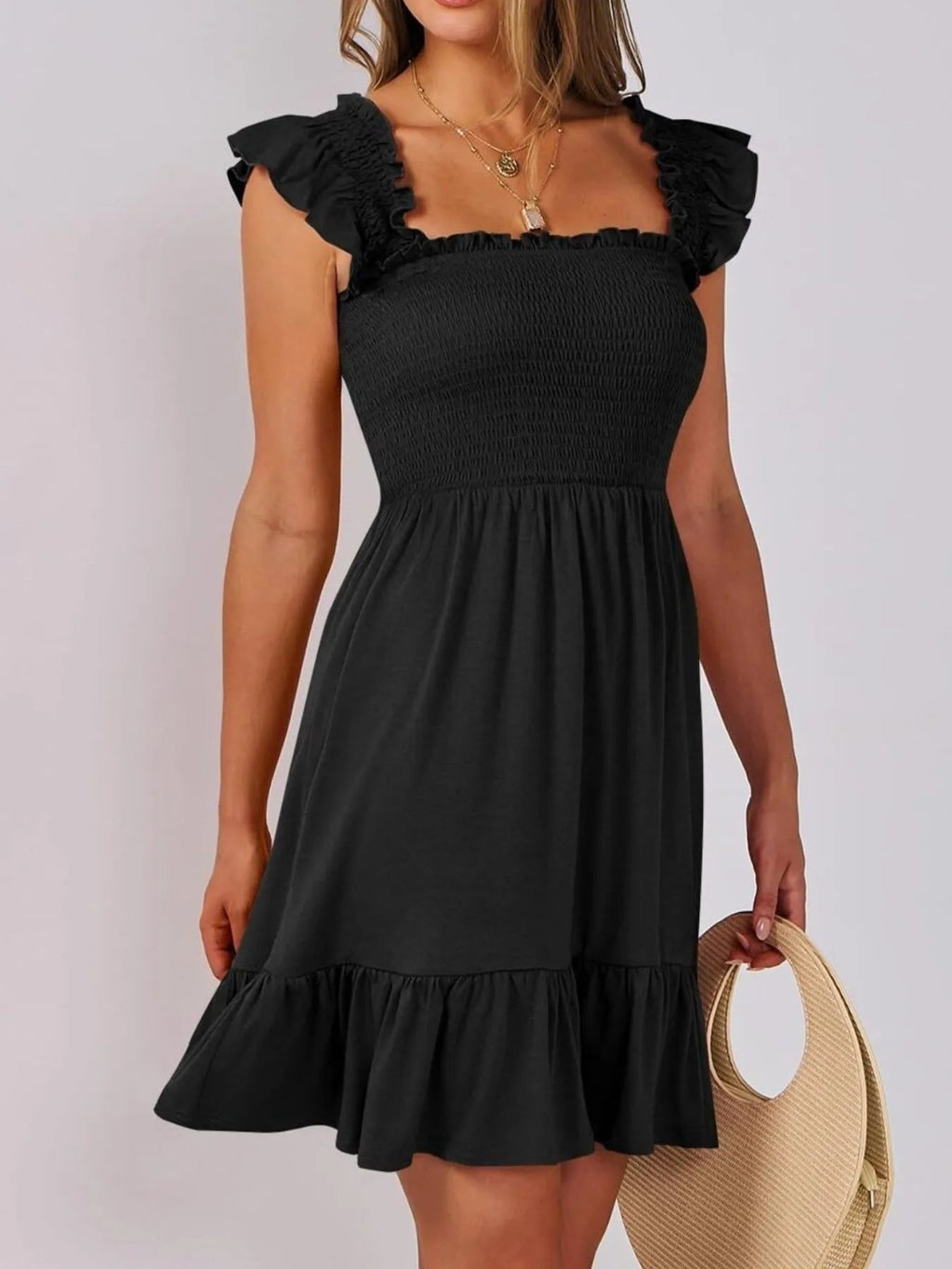 Smocked Cami Dress with Ruffle Hem