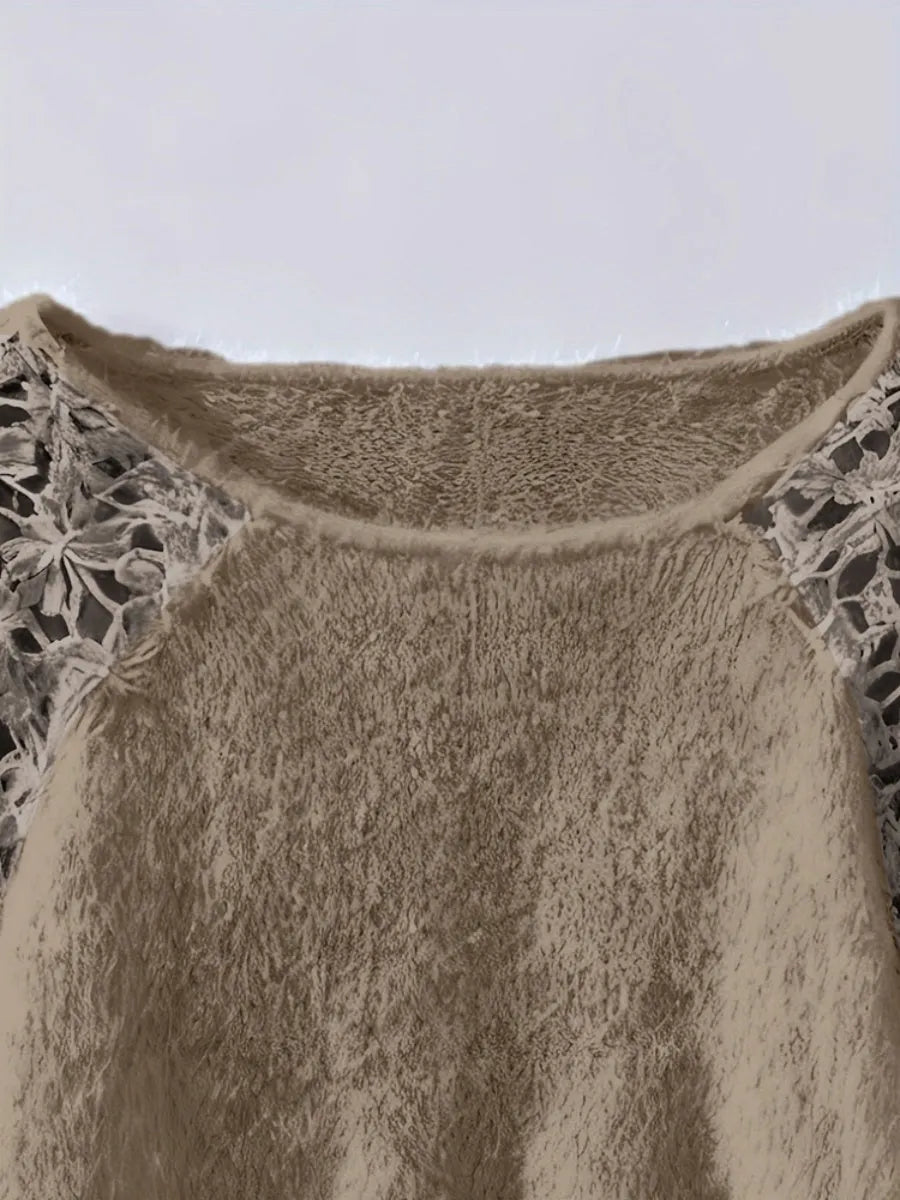 Lace Applique Loose-fit Sweaters