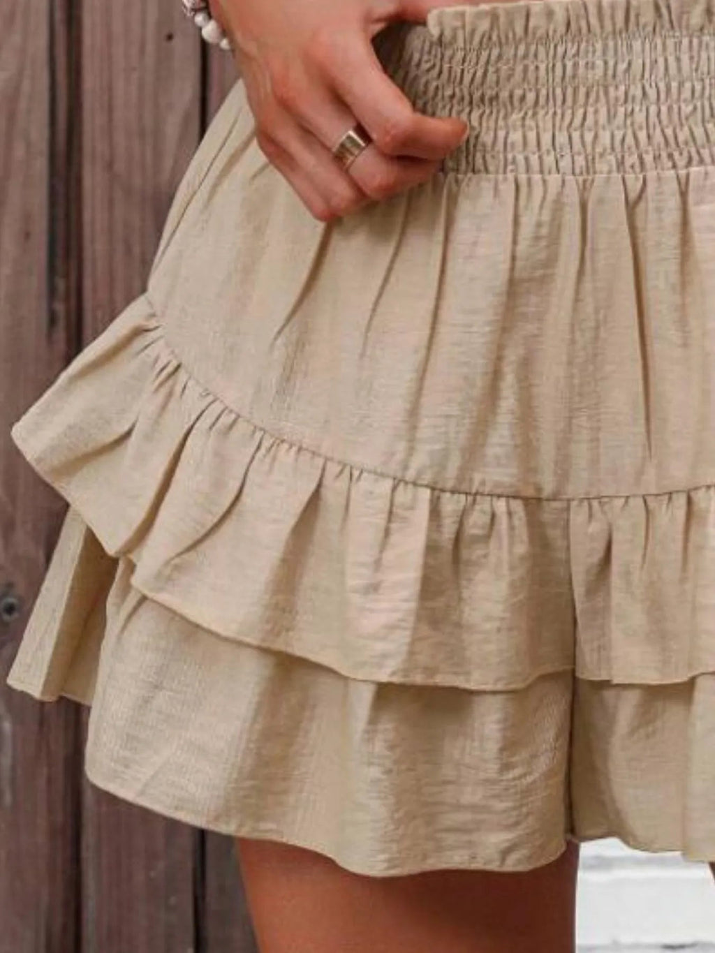 Ruffle High Waist Layered Skort for Women
