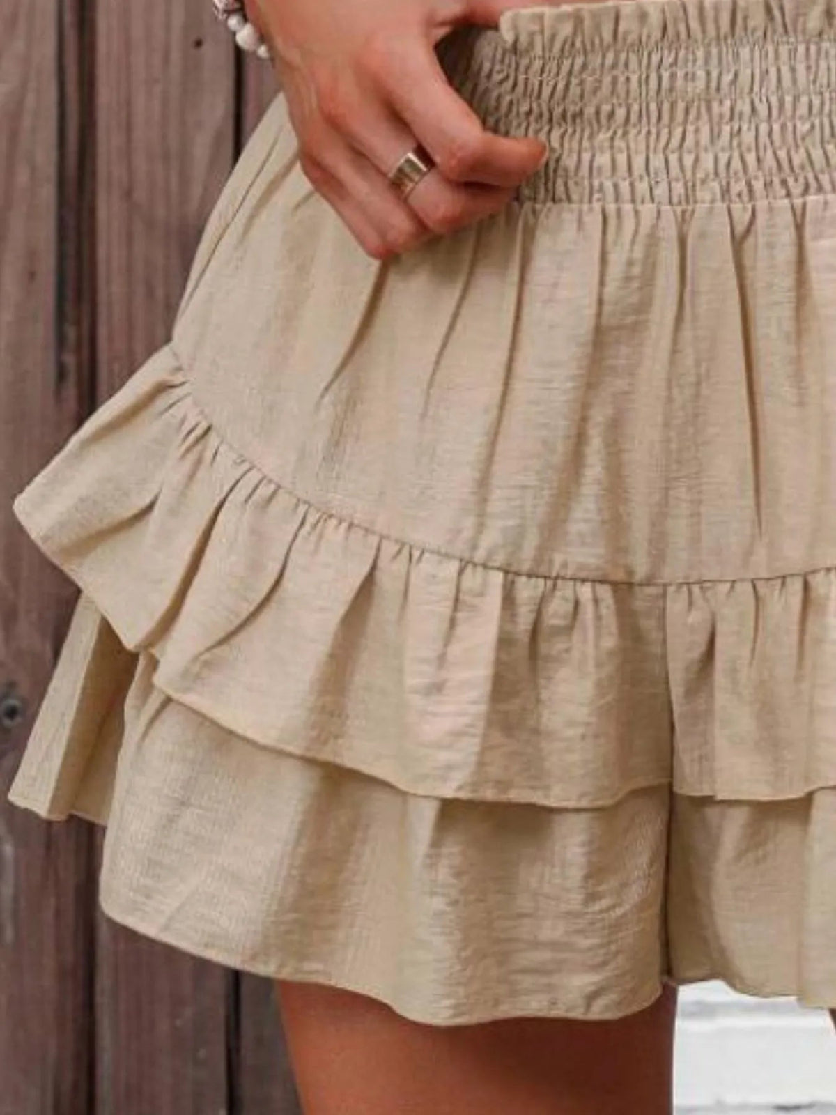 Ruffle High Waist Layered Skort for Women