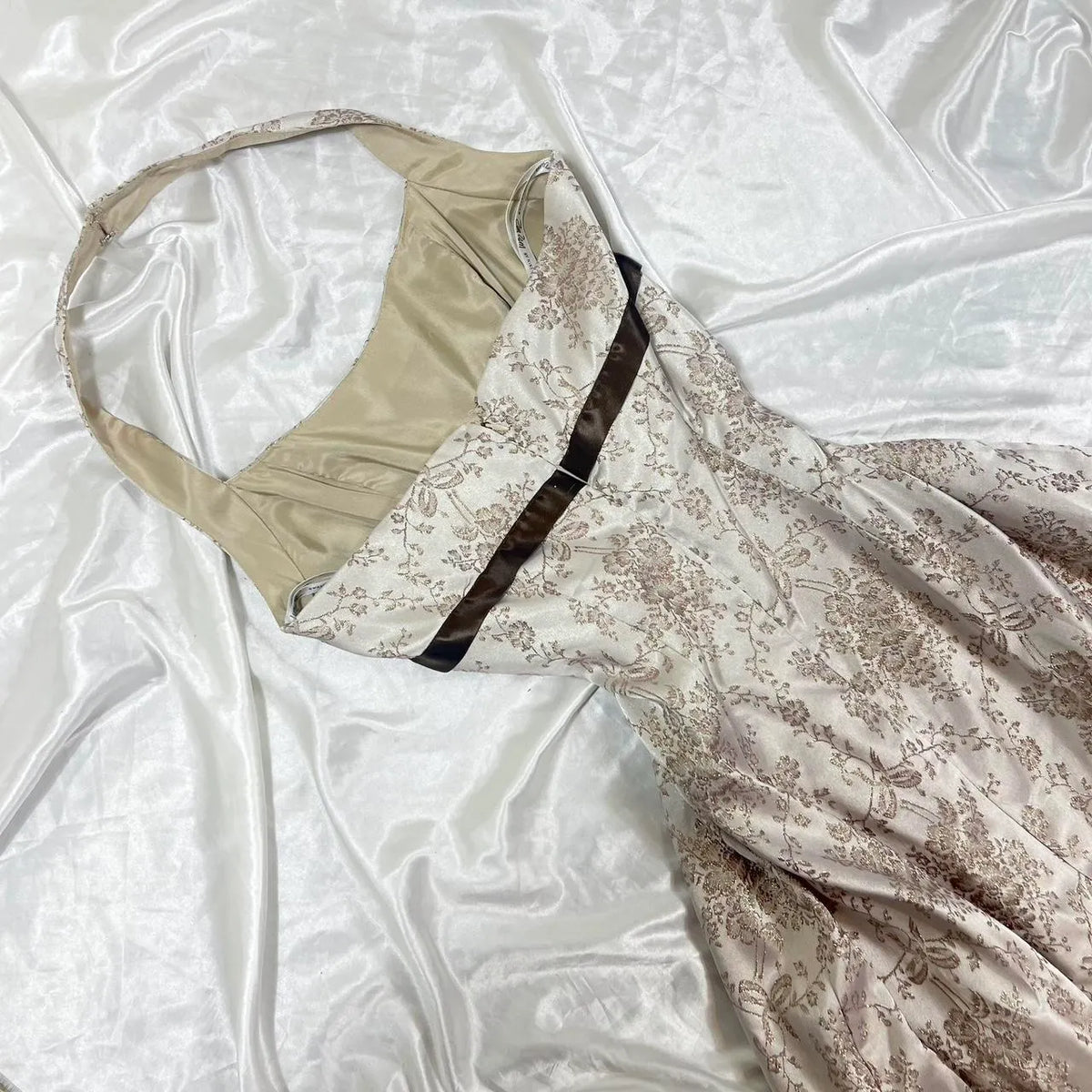 Floral Short Satin Formal Prom Dress Fairy Homecoming Dress
