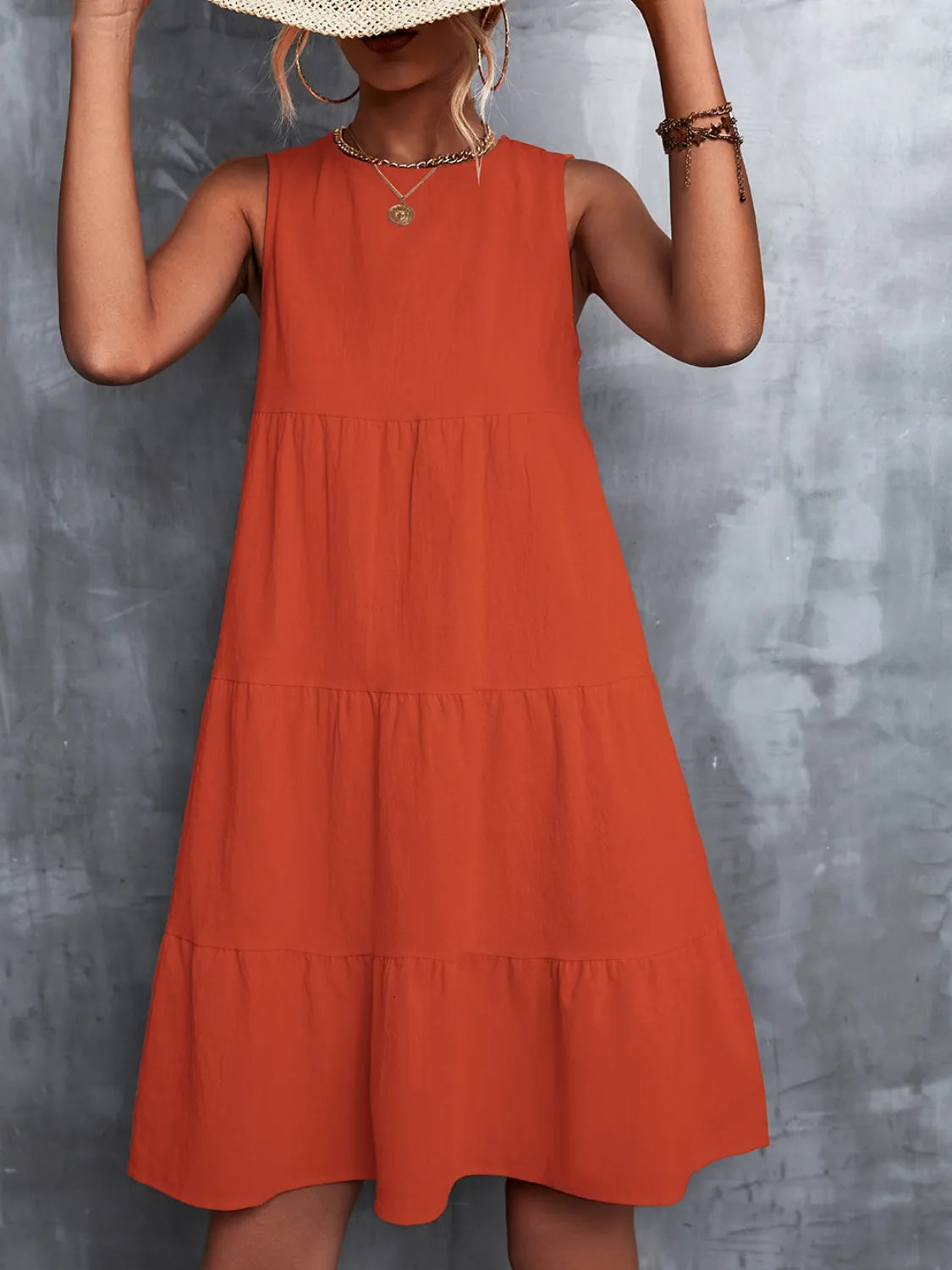 Shift Mini Dress Sleeveless Casual Flowy Chic Boho
