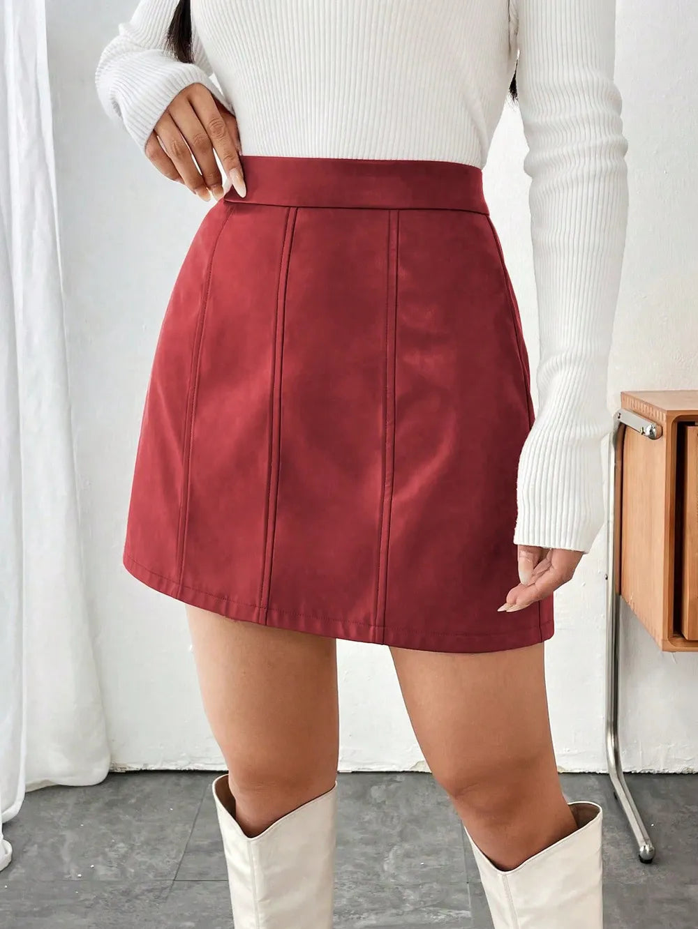 Skirt Classic Mini Stylish Front Zipper Comfortable