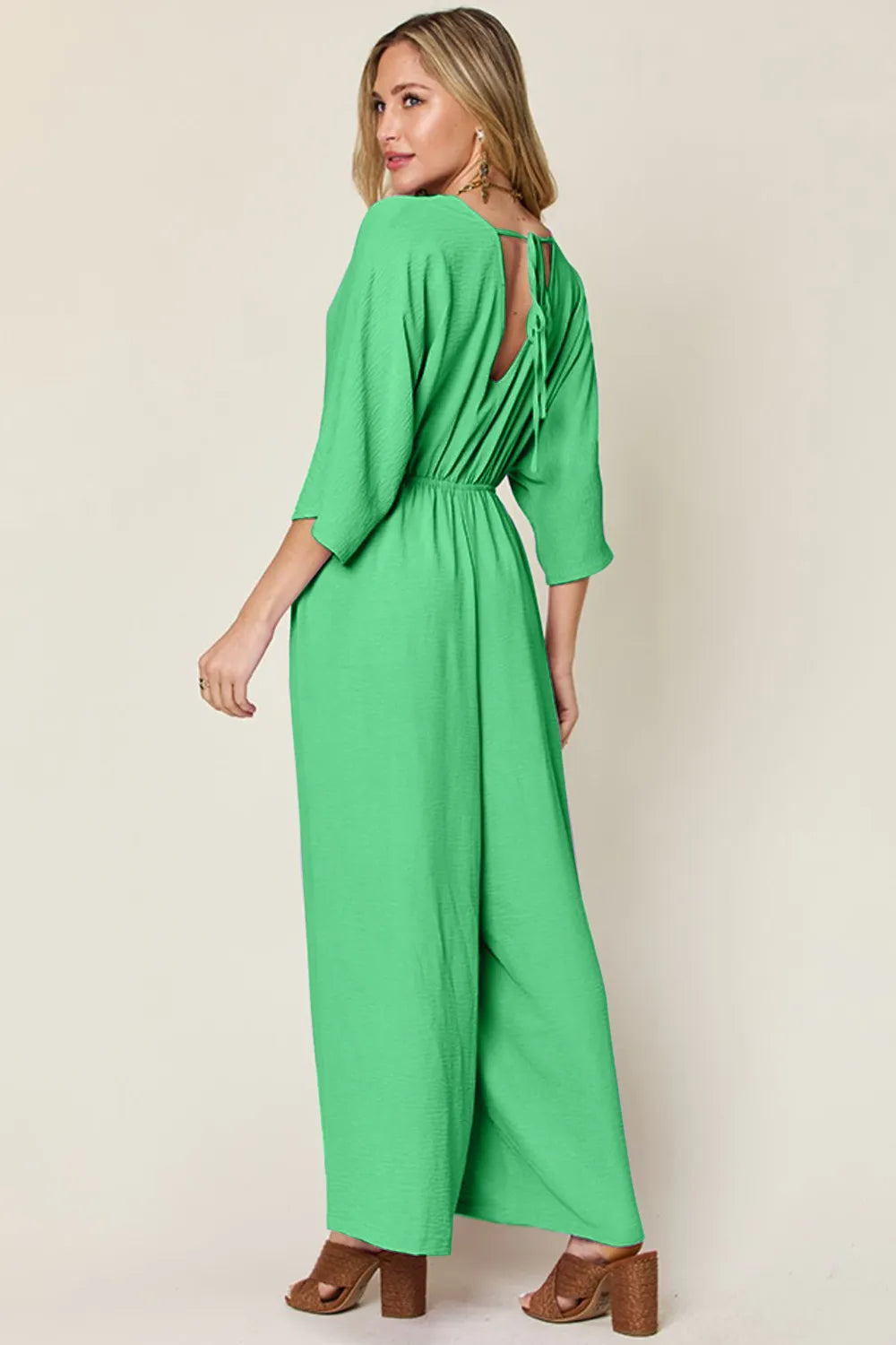 Surplice Wide Leg Jumpsuit with Pockets – Full Size