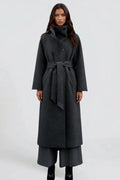 Audrey Belted Tailored Longline Wool Coat