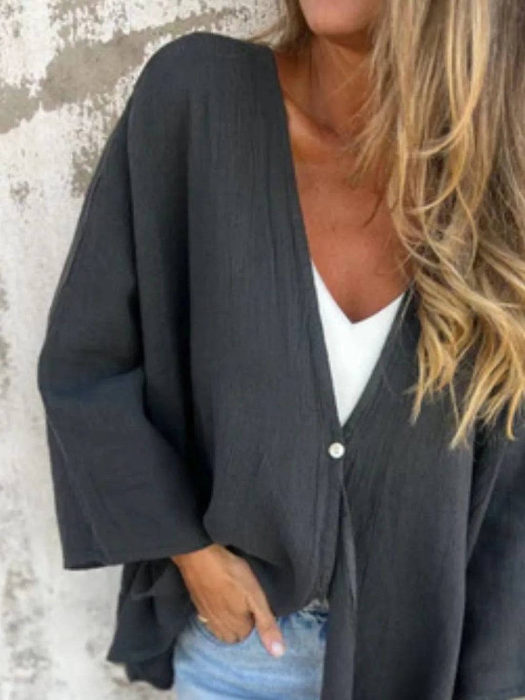Kimono Blouse Top Transitional Layering Oversized Boho