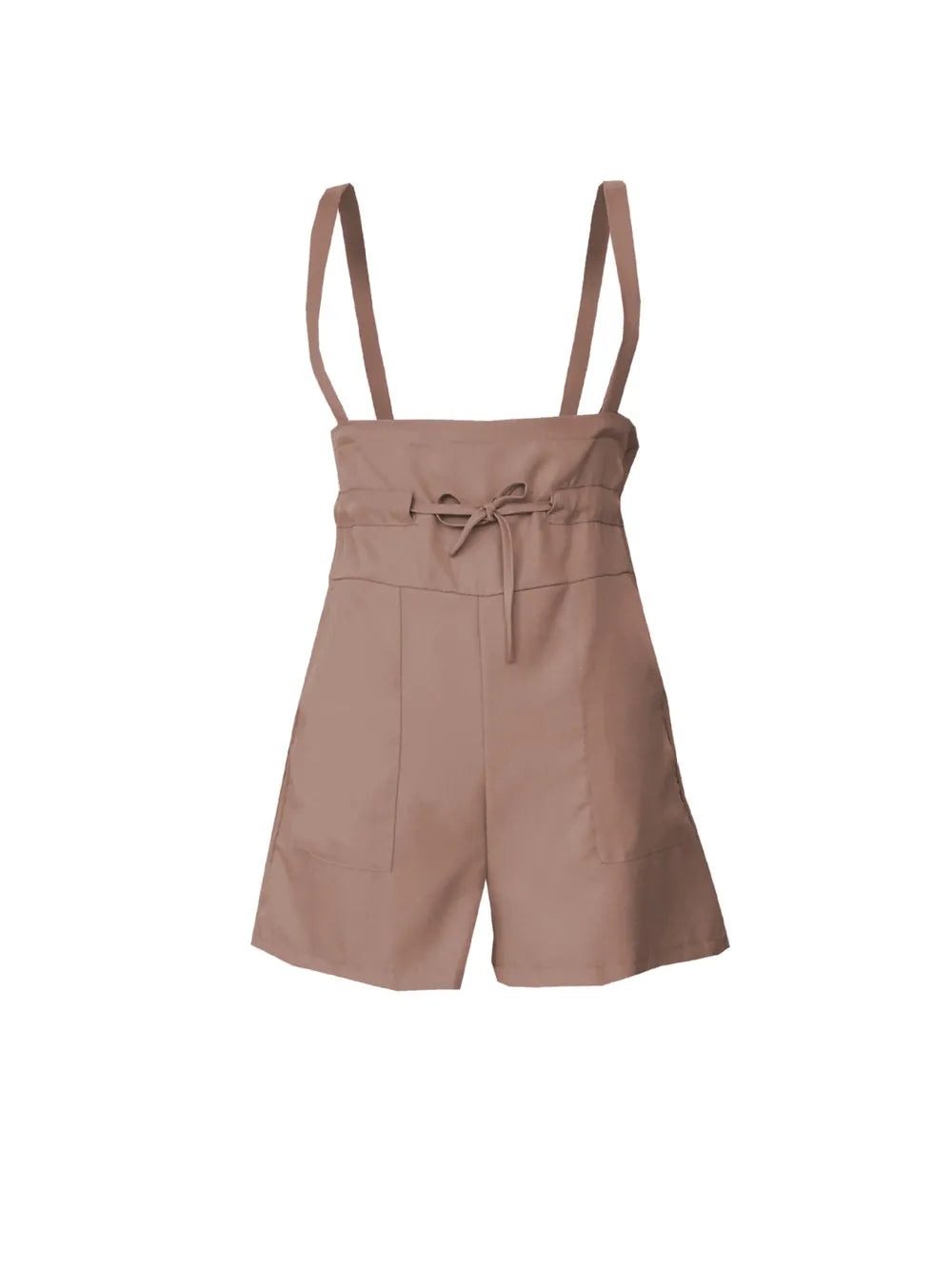 Overall Romper Wide Strap Paperbag Waist Loose Fit