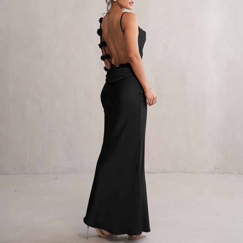 Elegant Women's Maxi Evening Dress Gala Open Back
