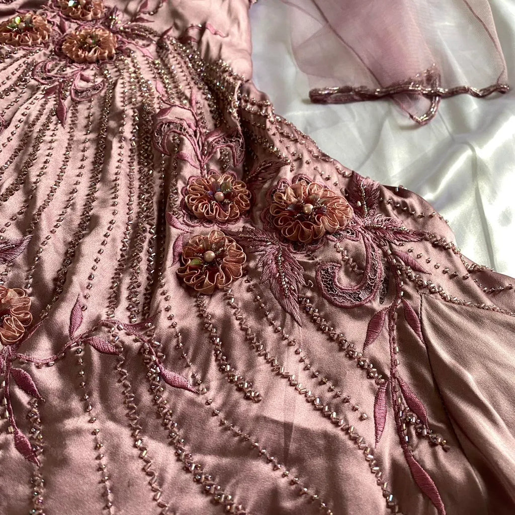 Pink Purple Retro Fashion Beautiful Dreamy Exquisite Floral Beaded Spaetti Straps Short Mid-Length satin Prom Dress Evening Party Dress Prom Dress Homecoming Dress