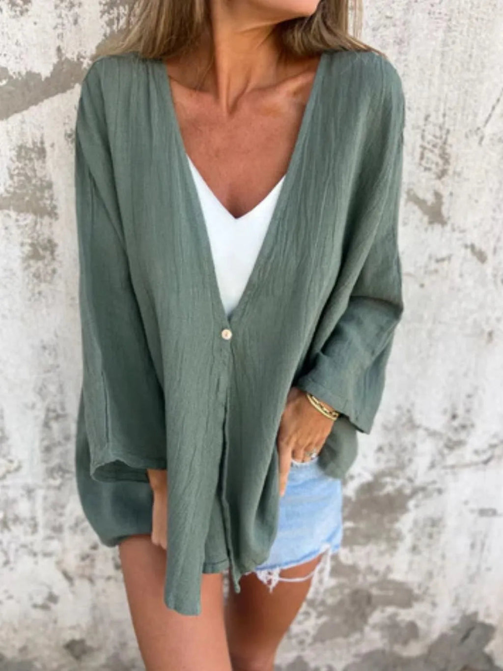 Kimono Blouse Top Transitional Layering Oversized Boho