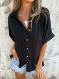 Shirt Buttoned Collared Boho Versatile Casual Trendy Top