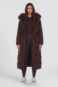 Eliza Faux Fur Hooded Long Puffer Coat