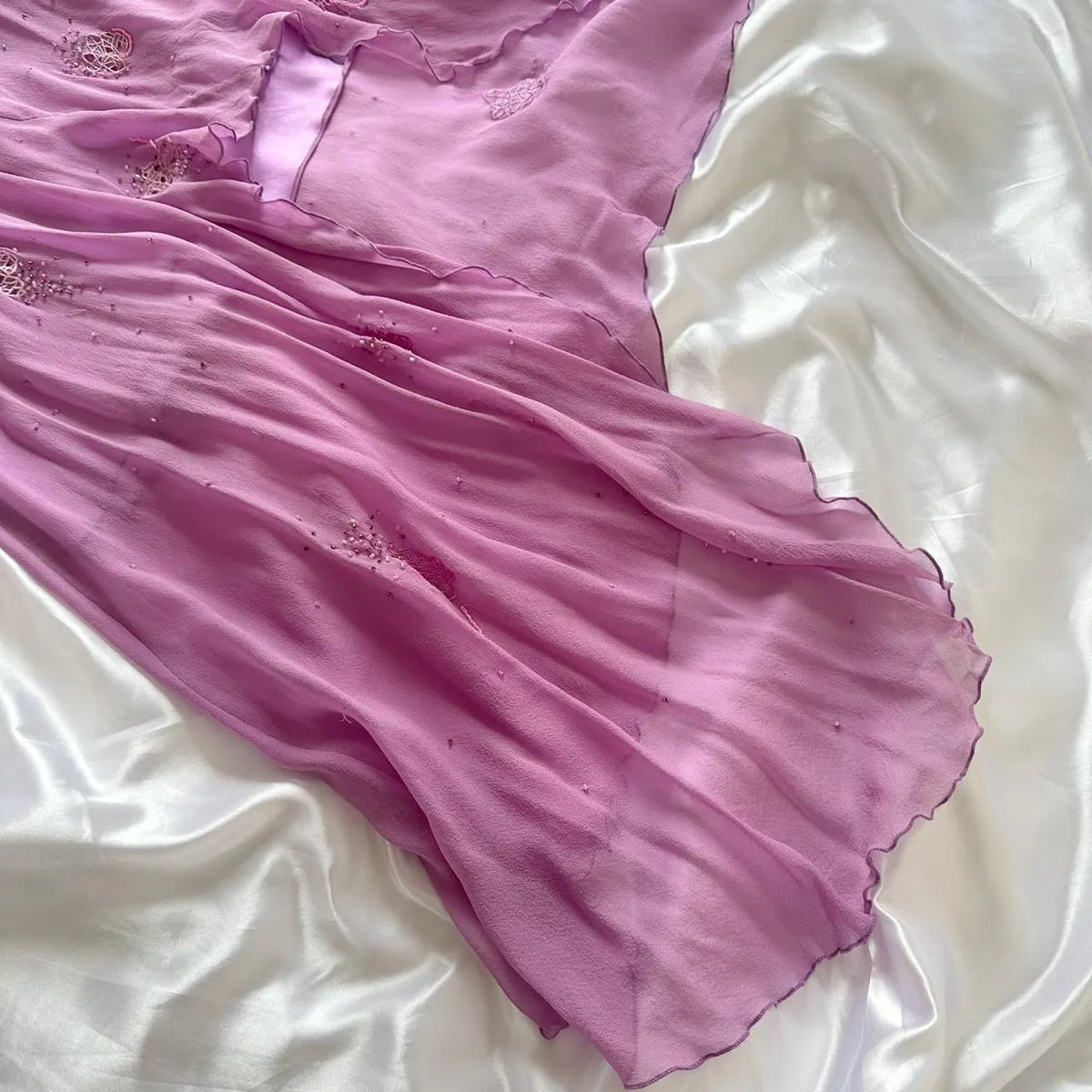 Pink Purple Fashion Elegant Exquisite Beaded Strapless Long Chiffon Ball Gown Evening Gown Party Dress