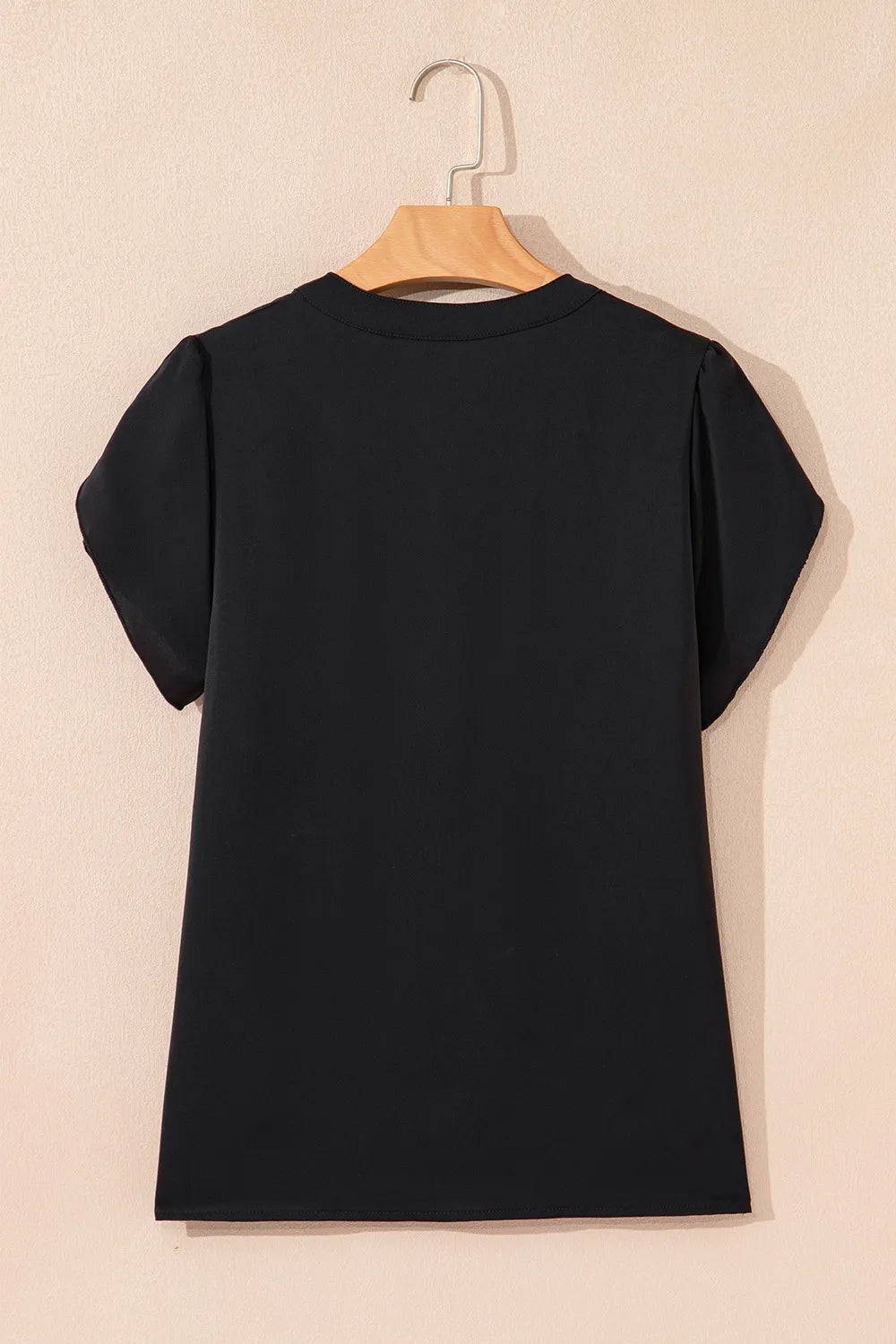 Notched Neck Short Sleeve Blouse – Casual Chic