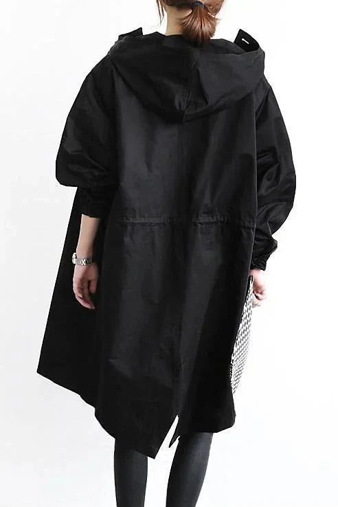 Nicky - Long trench coat with hood
