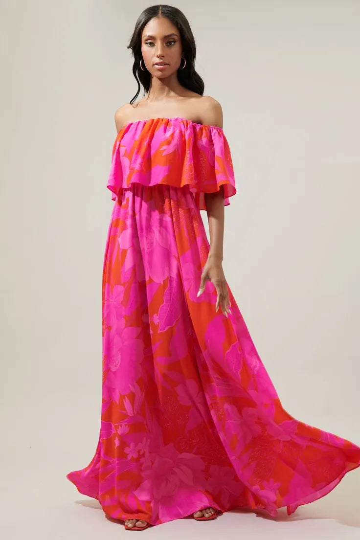 Maria Ruffle Maxi Dress
