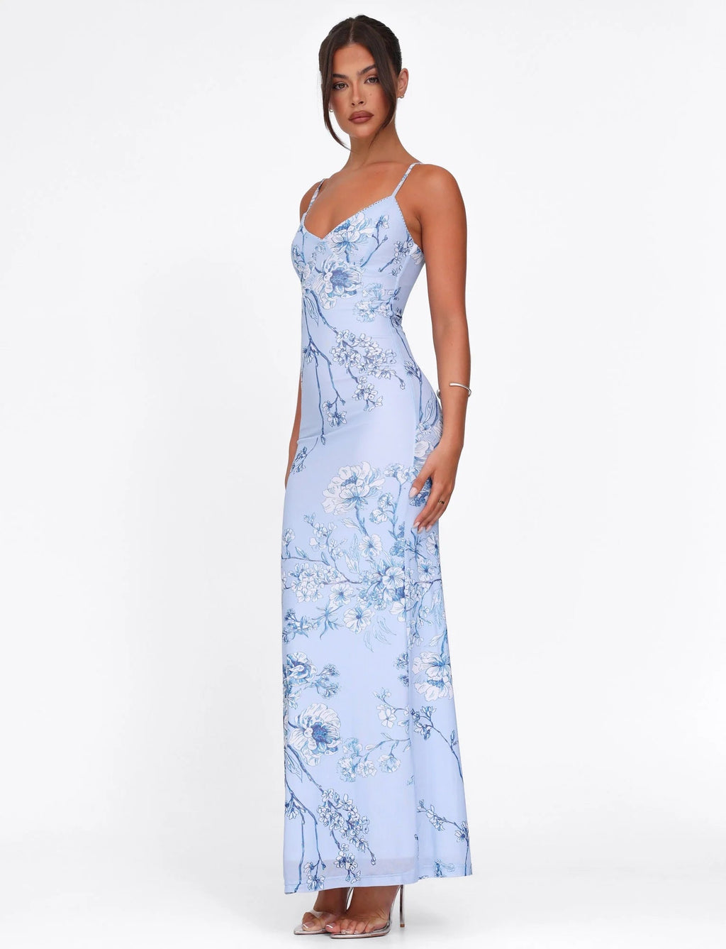 Arlette Radiant Floral Maxi Dress - Blue Ceramic Floral