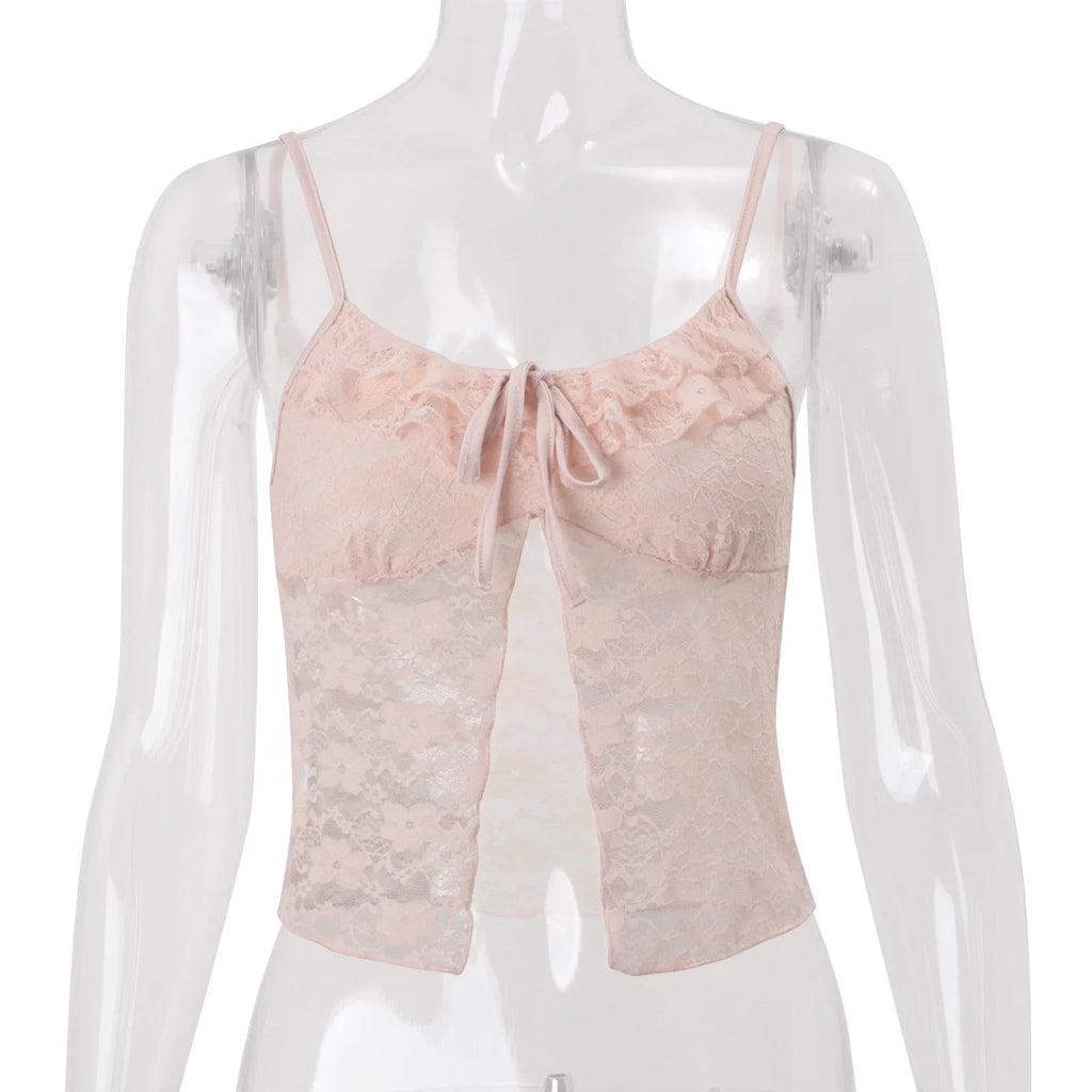 Mahlani Lace Ruffle Tie Camisole