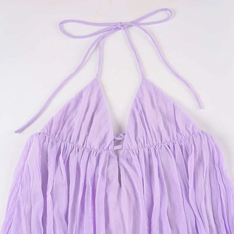Jacklyn Backless Halter Mini Dress