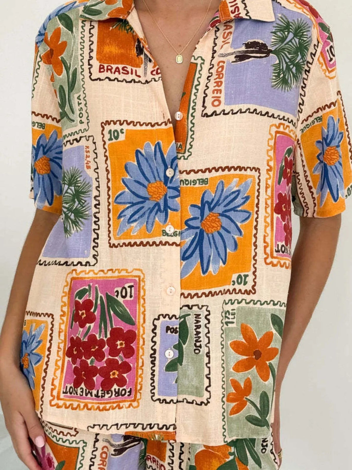 Two-Piece Outfit Set Short Sleeve Top & Drawstring Shorts