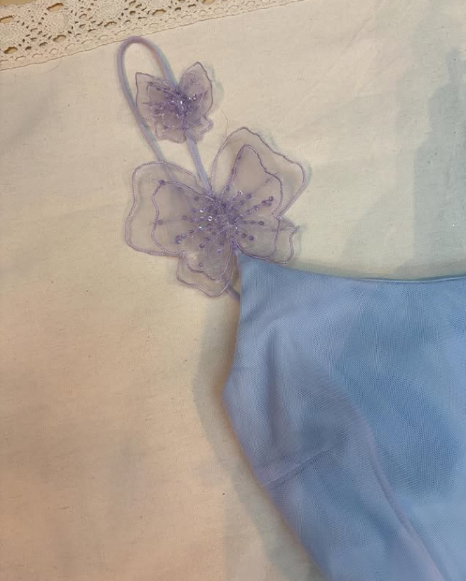 Purple Blue Fairy Short/Mid-Length Chiffon Homecoming Dress Birthday Party Dress