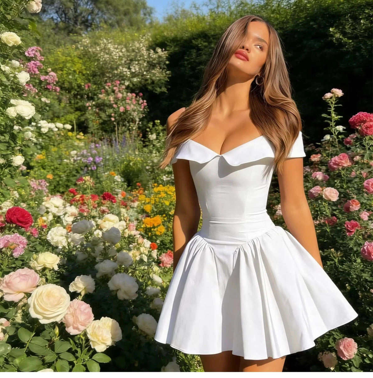 Puff Sleeve Mini Dress