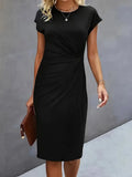 Timeless Midi Dress for Women with Tailored Fit and Ruching