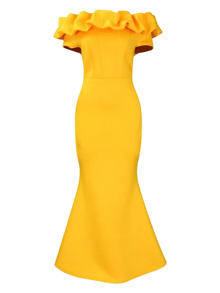 Off Shoulder Sexy Fishtail Formal Dress Maxi Dresses