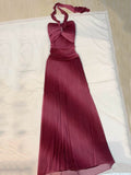 Sequinned gradient color Sleeveless Halterneck Tube Evening Mermaid Maxi Dresses