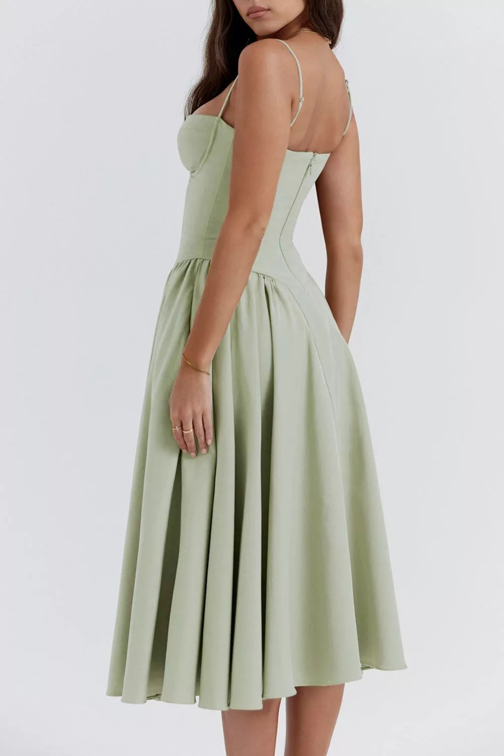 Midi Dress Ruched Sweetheart Neck Elegant Cocktail Party