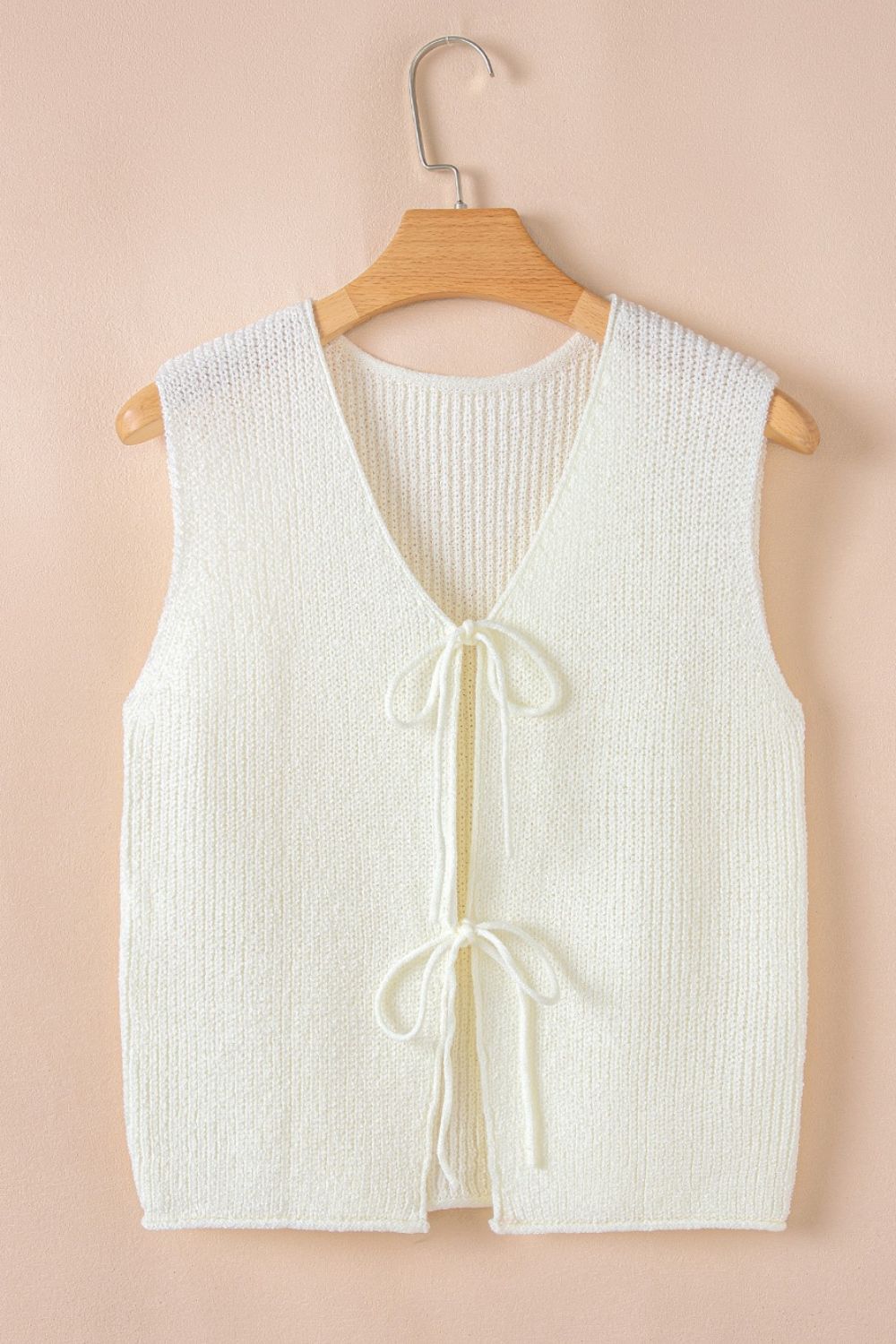 Sweater Cropped Knit Tie Front Casual Chic Holiday