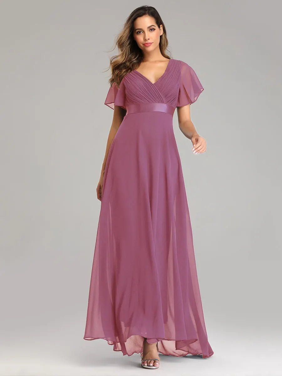 V-neck Chiffon Large Skirt Temperament Formal Dress Maxi Dresses