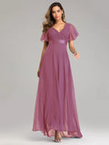 V-neck Chiffon Large Skirt Temperament Formal Dress Maxi Dresses