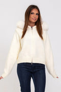 Chloe Faux Fur Hooded Cropped Jacket