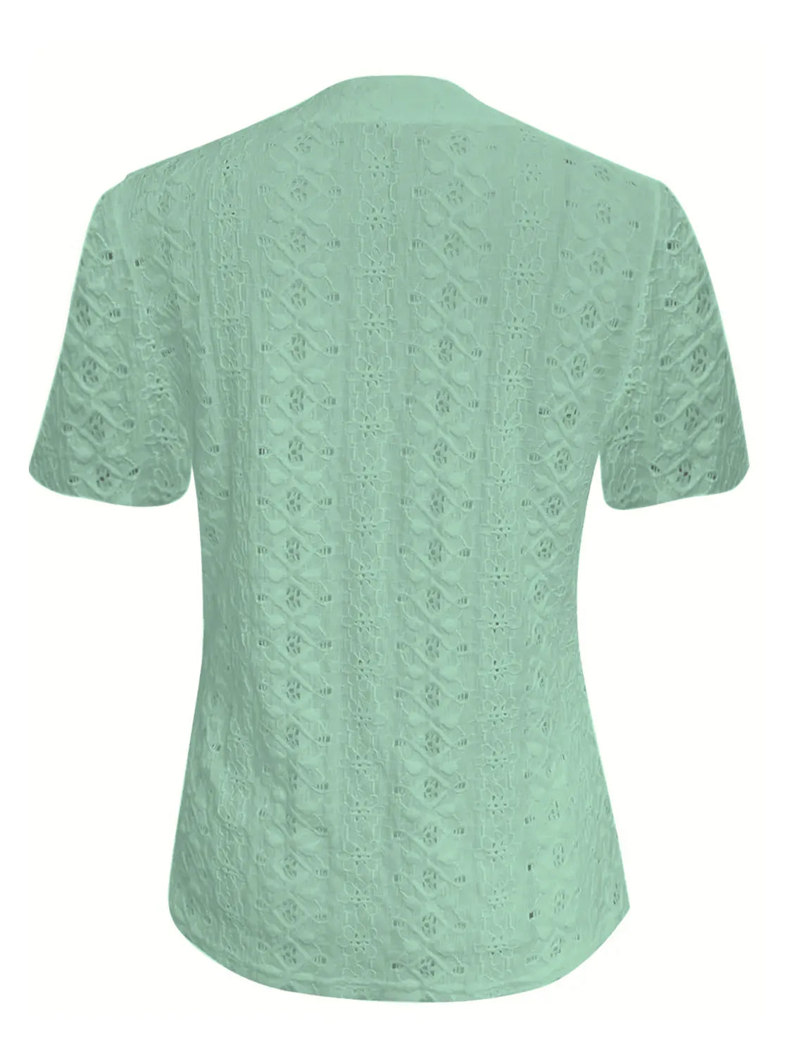 Blouse Top Casual Chic Lace Openwork Notched Neck Boho